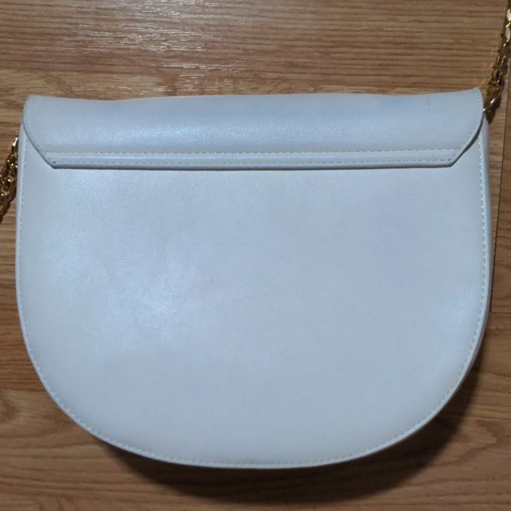 Marina Rinaldi White Leather Shoulder Bag Classic